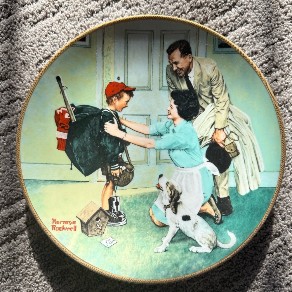 Norman Rockwell “Home from Camp” 2nd Issue Coming of Age 1990 Collector's Plate